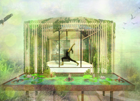 Elevated Cabins Featuring Natural Wood and Cork Insulation for Mindful Retreats