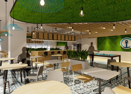 Moss-Filled Spaces Enhanced by Wood Pallets in a Collaborative Office Environment