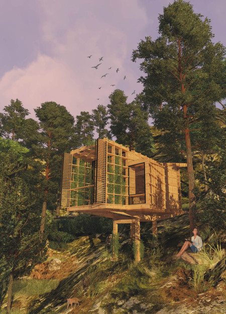 Charred Wooden Shingles and Laminated Timber Envelop a Community Retreat in a Forest Setting