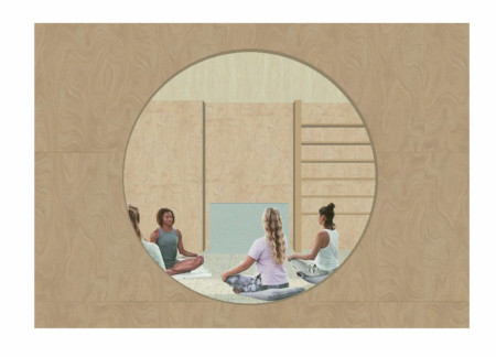 Timber Retreat with Integrated Altar and Abundant Natural Light