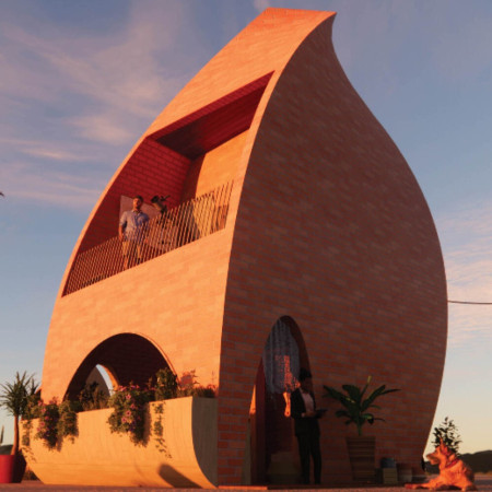 Twisting Air Shaft Enhances Passive Cooling in Rammed Earth Residence