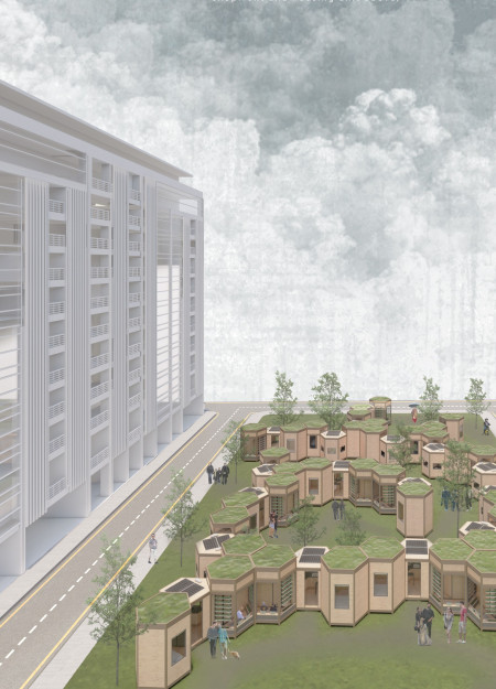 Planter-Cladded Modules with Green Roofs for Sustainable Urban Living