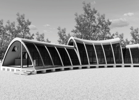 Louvered Wooden Screens and Arched Design Elements in Tropical Beach Retreat