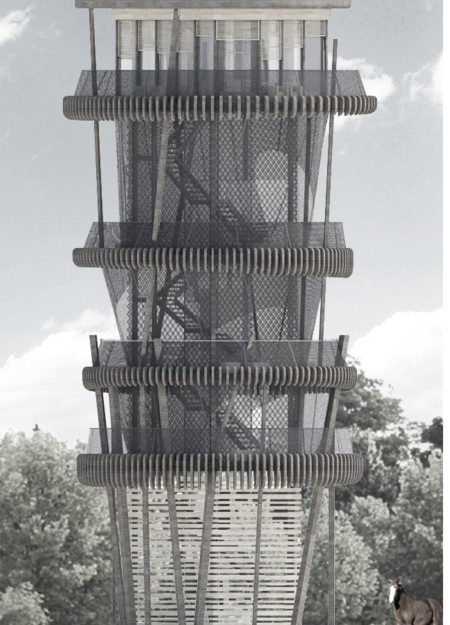 Oxidized Wood and Steel Structure Enhancing Community Connection