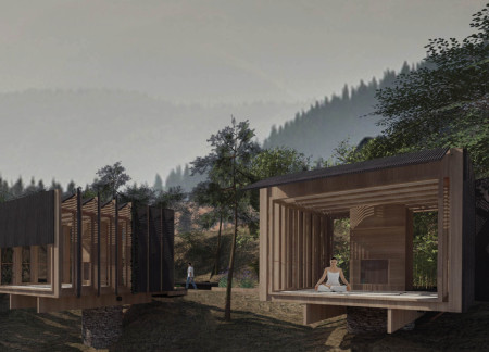 Tatami Floors and Eucalyptus Core in a Tranquil Healing Retreat