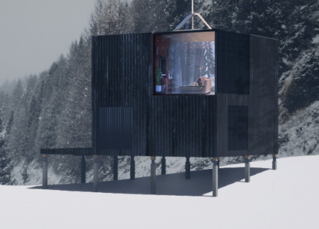 Glass Modules and OSB Structure in Sustainable Living Spaces