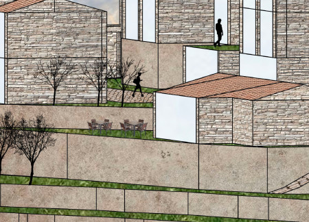 Cable-Connected Spaces Blending Urban Life with Natural Tranquility