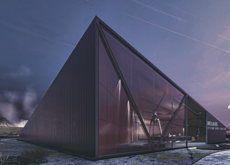 Cave-Inspired Pavilion Featuring Steel Structure and Glazing Facade