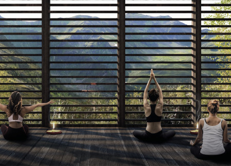 Schist Stone Retreat Surrounded by Serene Landscapes