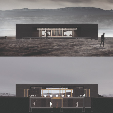 Exploring Light Through Black Basalt and Volcanic Stone in a Contemplative Space