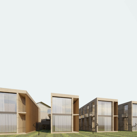 Connecting Platform Overlooking Vineyards with Local Materials