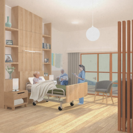 Elevated Walkway Intertwined with Nature at a Healing Space