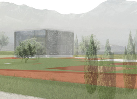 Glass Block Jewel Case Embracing Natural Landscape for Wine Tasting Experience