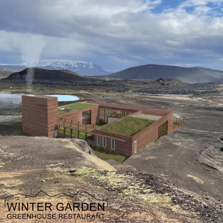 Dark Brick Crater Structure Engaging Community Through Agricultural Sustainability