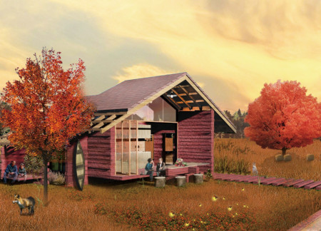 Floating Cabins on Caramel Shores with Disassembled Wood Structure