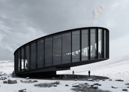 Elliptical Form Constructed with Zinc-Cladding and Geothermal Systems for Community Engagement