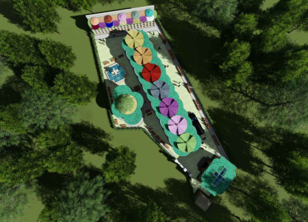 Flower-Shaped Columbarium with Sliding Mechanism and Integrated Security Systems