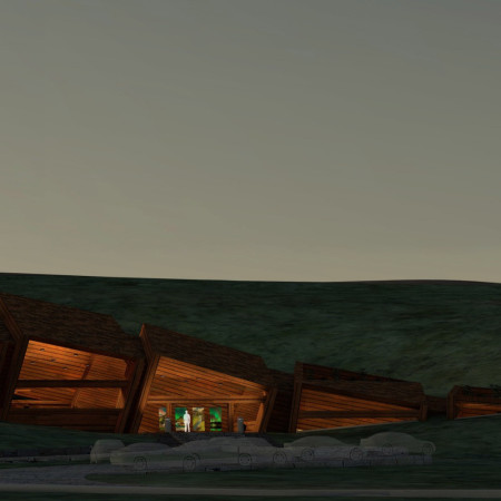 Cubic Volumes and Wood Shingles Harmonize in a Community Gathering Space