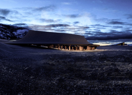 Turf Roofed Dining Spaces with Local Timber and Panoramic Views