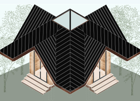 Framed Views and Finished Plywood in a Tranquil Retreat