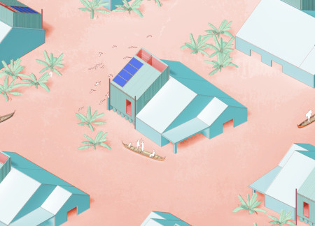 Floating Microhome Constructed with Bamboo and Hydroponic Farming Systems