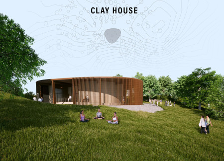 Rammed Clay and Local Wood Unite in a Multifunctional Community Hub