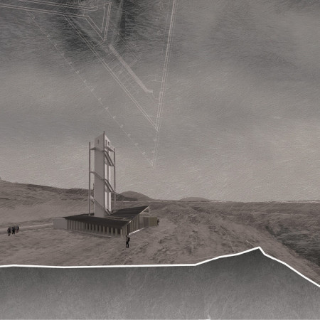 Charred Timber Integration Within a Triangular Viewing Pavilion