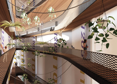 Solar-Powered Living with Rooftop Parks and Community Gardens
