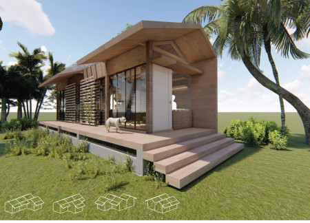 Bamboo Walls and Hydroponic Systems in Compact Modular Living