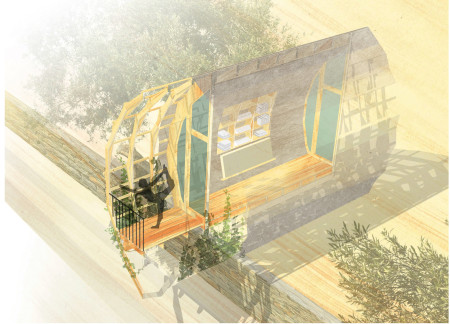 Arching Cedar Cabins Embracing Sustainable Design in a Natural Landscape