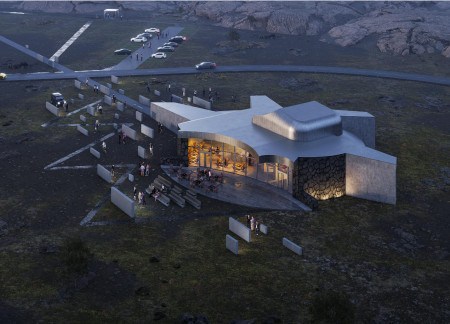 Volcanic Blocks and Pivoting Doors Create a Unique Cinematic Space