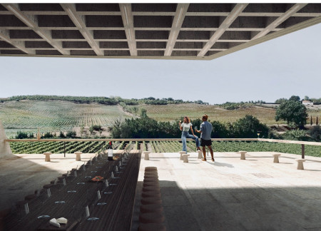 Cork-Clad Cave Nestled Within the Vineyards for Wine Tasting Experience
