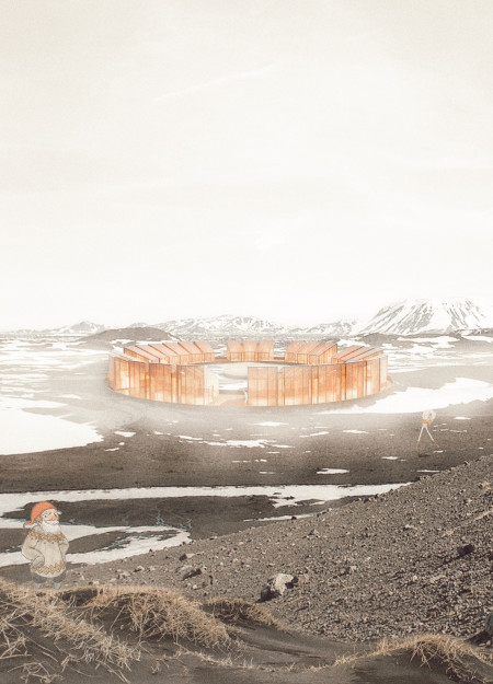 Circular Lookouts and Tan Tones in a Northern Icelandic Eco-Center