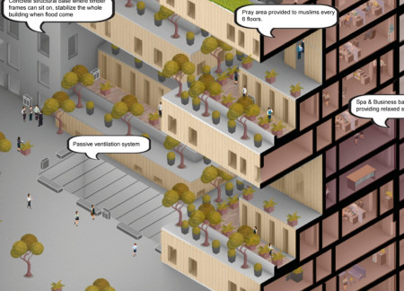 Timber Frames Supported by Concrete Base for Flood Resilience in Coastal Community