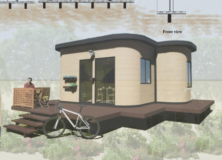 Recycled Euro Pallet Home with Integrated Solar Panels and Green Spaces