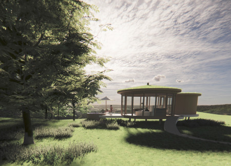 Elevated Platforms and Cozy Retreats in a Compact Cabin