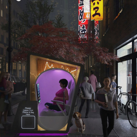 Climate-Responsive Cabin Featuring Nanotechnology and Antibacterial Materials for Urban Meditation