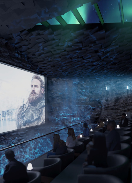 Elevated Structure with Wood Framework Embracing Nature and Film