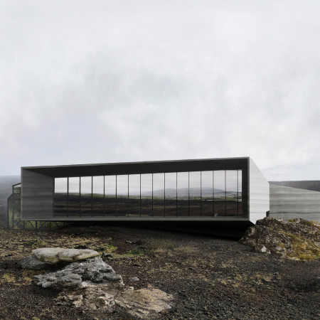 Glass Facades and Greenhouses Overlooking Hverfjall Crater Dining Experience