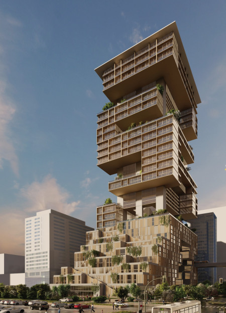 Connecting Urban Life with Mountain and Valley Elements in a Mixed-Use High-Rise