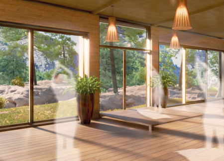 Rammed Earth Retreat Embracing the Heart Chakra in a Cliffside Setting