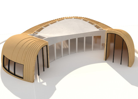 Wraparound Form with Coastal Views and Concrete Structure for a Healing Environment