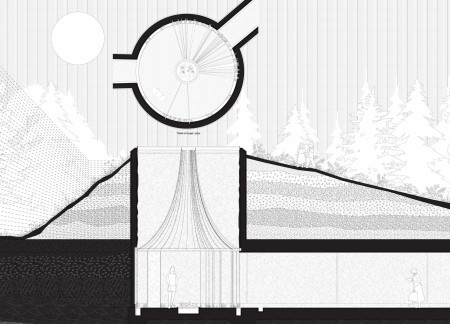 Vertical Water Lines and Climbing Plants Enhancing Community Remembrance