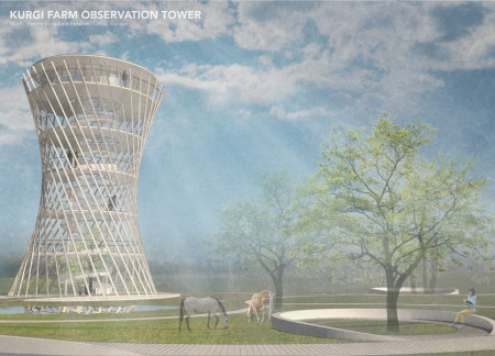 Elevated Viewing Platform with Accessible Paths in a Natural Landscape