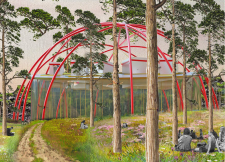 Domed Structure Promoting Community Interaction Within Elevated Landscapes