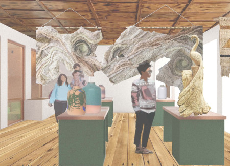 Charred Larch Cladding and Pine Framework Defining a Vibrant Cultural Hub