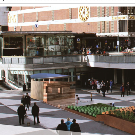 Rammed Earth Walls and Urban Crops Enhancing Human Scale Engagement in Public Space
