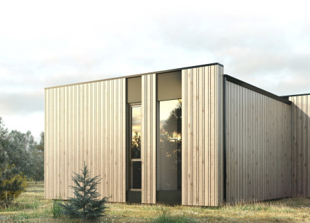 Heat Pump-Optimized Home with Full-Length Glazing and Timber Frame Construction