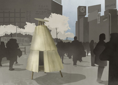 Bamboo Tripod Structure Crafted with Susuki Straw for Urban Meditation