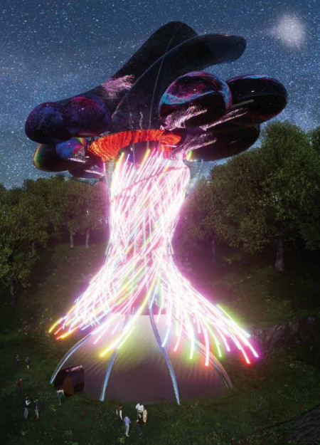 Capsule Spaces with Semi-Translucent Glass in a Celestial Community Setting